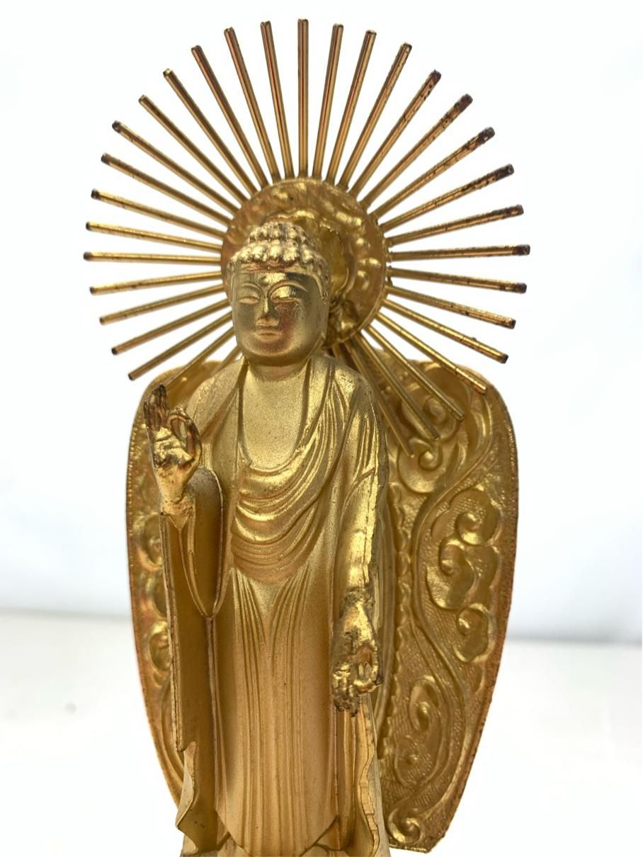 仏像　アンティーク　巨大　骨董品　阿弥陀如来　古美術　希少　貴重　仏様 貴重 阿弥陀如来 置物 仏像 真鍮 金メッキ アンティーク人形
