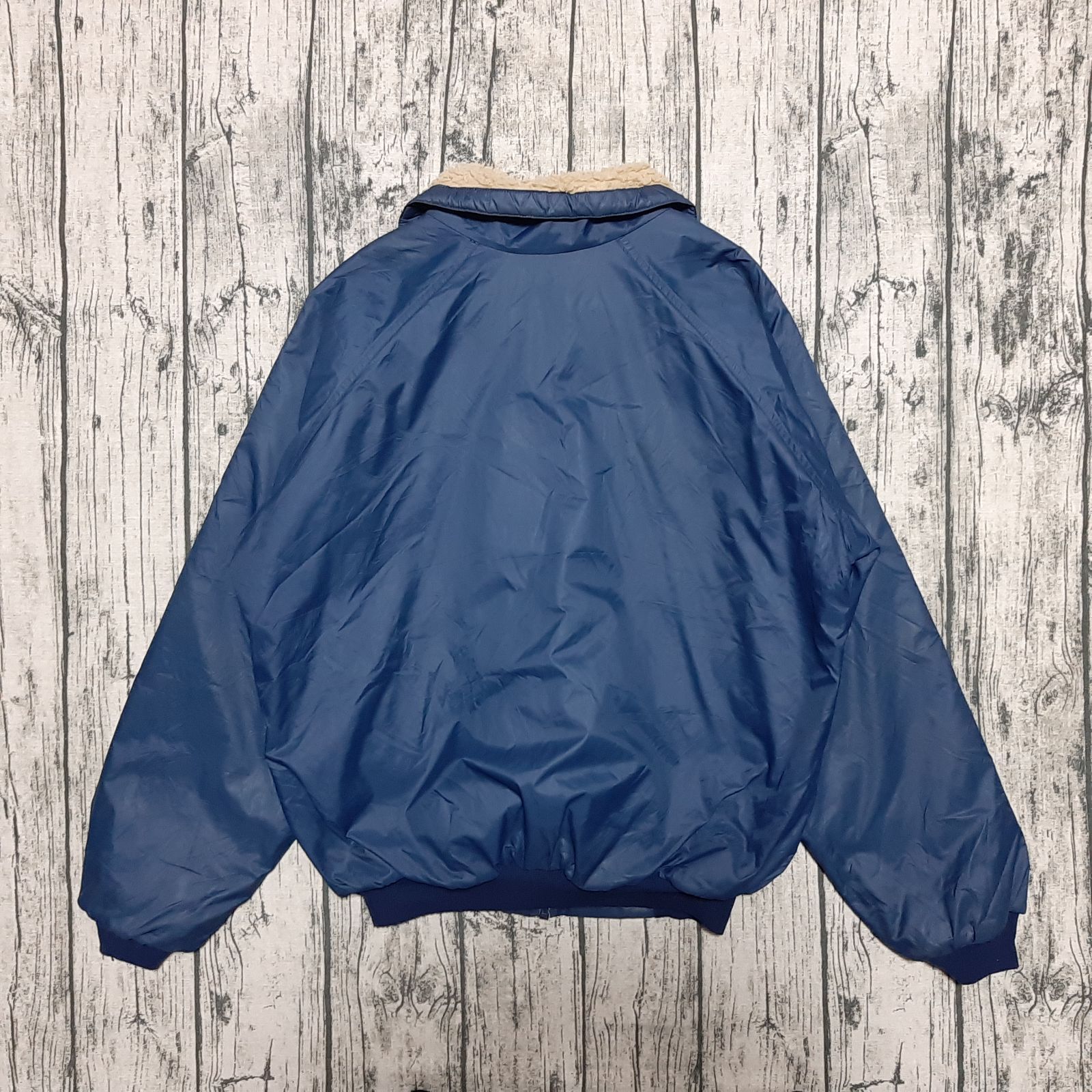 size L】80s デカタグ パタゴニア ボンバーパイル ジャケット ネイビー