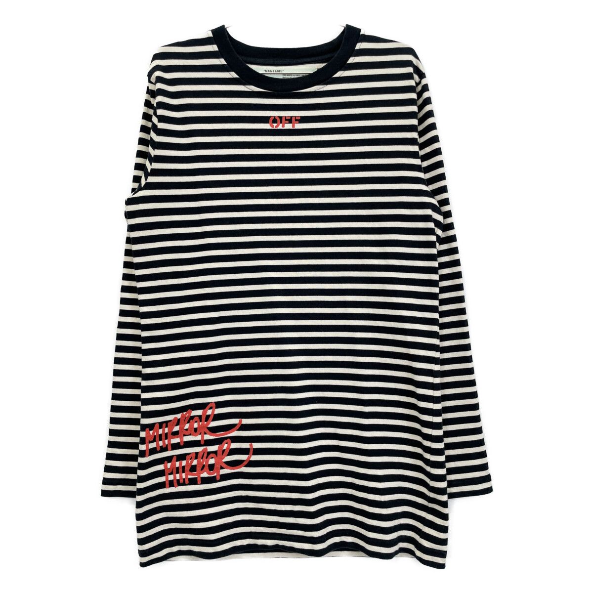 OFF-WHITE オフホワイト ﾎﾞｰﾀﾞｰ 長袖ｶｯﾄｿｰ XS - メルカリ