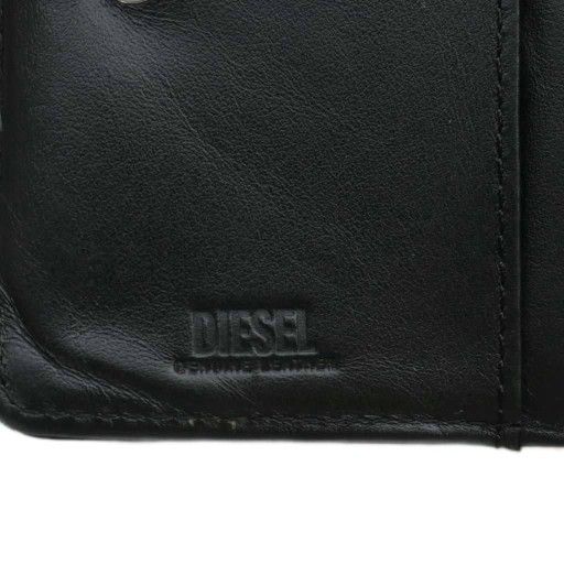 ディーゼル DIESEL 財布 二つ折り レザー ラウンドファスナー Dロゴ 黒