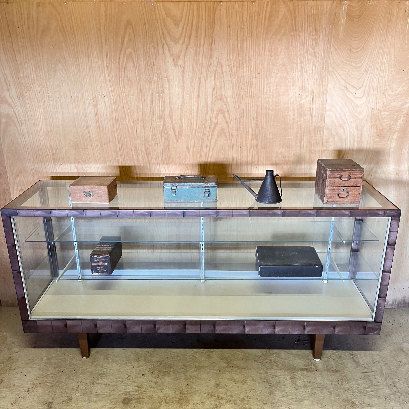 ヴィンテージ ガラスショーケース 古家具 古道具 店舗什器