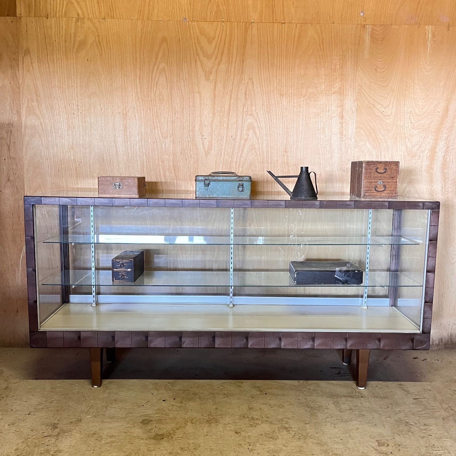 ヴィンテージ ガラスショーケース 古家具 古道具 店舗什器