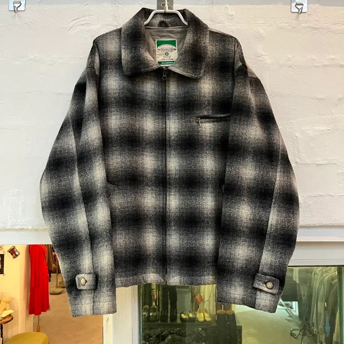 Creation Cube オンブレ CHECK ウール ジャケット L