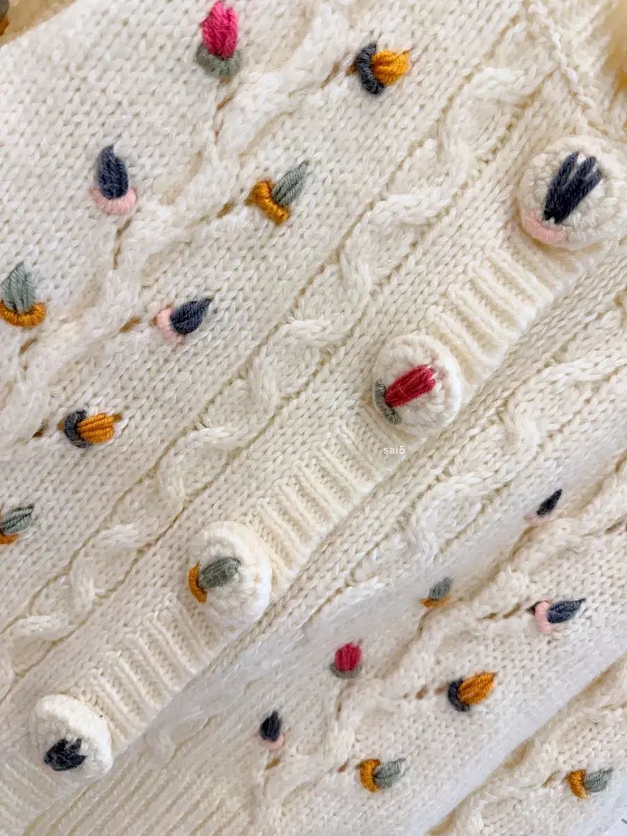 ヴィンテージ 花 ボタン カーディガン