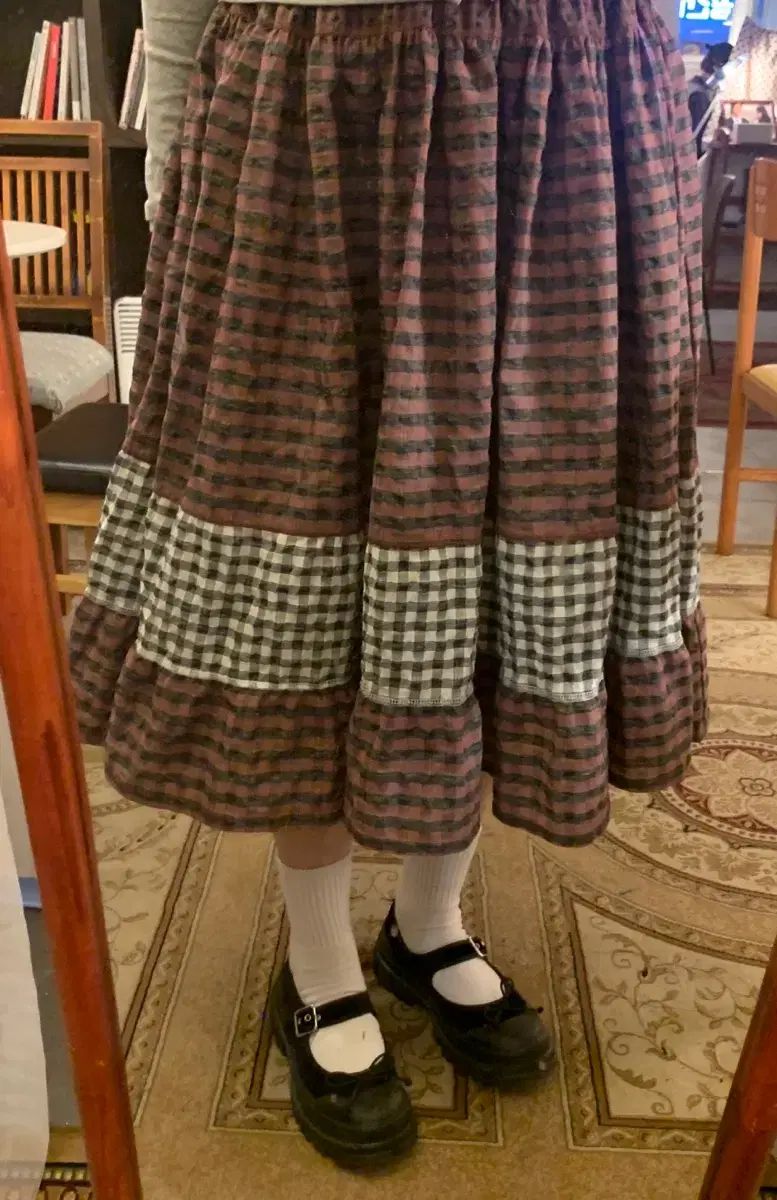 コイセイオ ウール CHECK スカート レッド