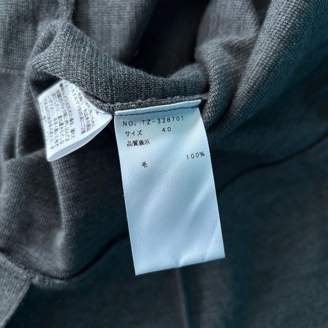 1304 エムズグレイシー ニットワンピース リボン袖 グレー 40 ウール