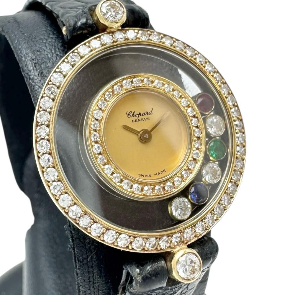 Chopard/ショパール】20/3957-24 ハッピーダイヤモンド 腕時計 K18YG
