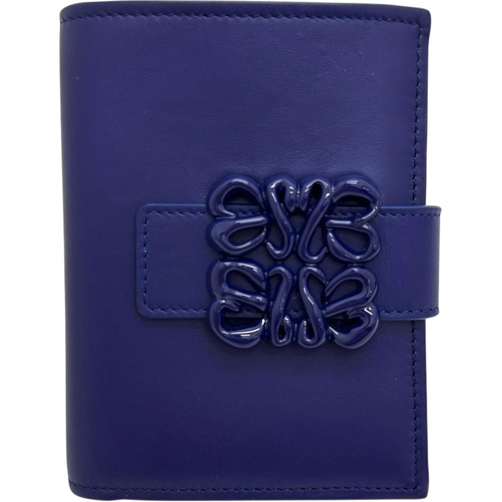 LOEWE/ロエベ】アナグラム 二つ折り財布 レザー ブルーレザー/ブルー