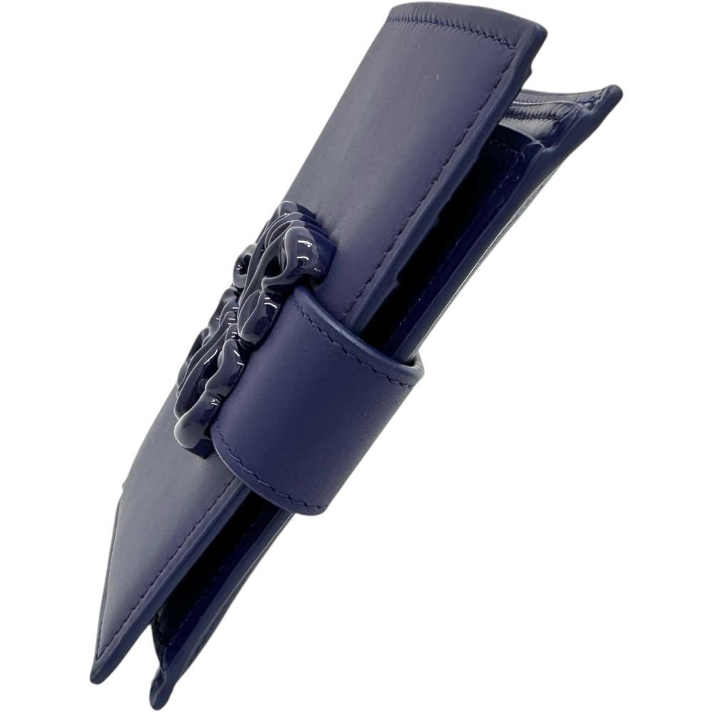 LOEWE ロエベ アナグラム 二つ折り財布 レザー ブルーレザー ブルー金具 レディース BL