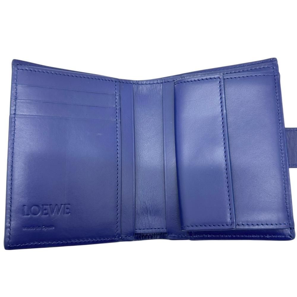 LOEWE/ロエベ】アナグラム 二つ折り財布 レザー ブルーレザー/ブルー