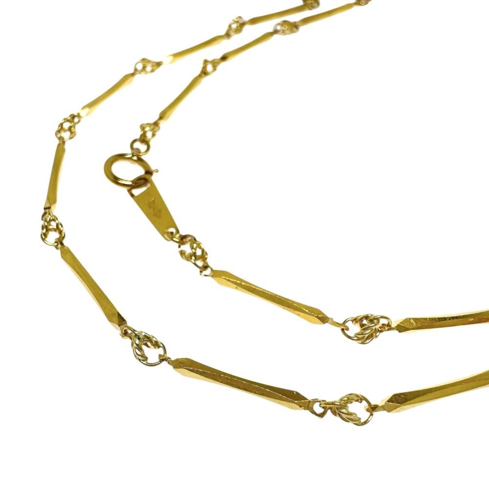 【人気‼︎美品‼︎】K18チェーン 切子ネックレス K18/18金 切子ネックレス チェーン 首回り39.5cm 4.4g 造幣局検定刻印