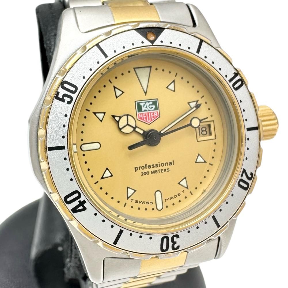 TAG HEUER タグホイヤー 974.008 プロフェッショナル 200 m 腕時計 ステンレススチール GP クオーツ シャンパン文字盤 ゴールドシルバーコンビベルト レディース NN