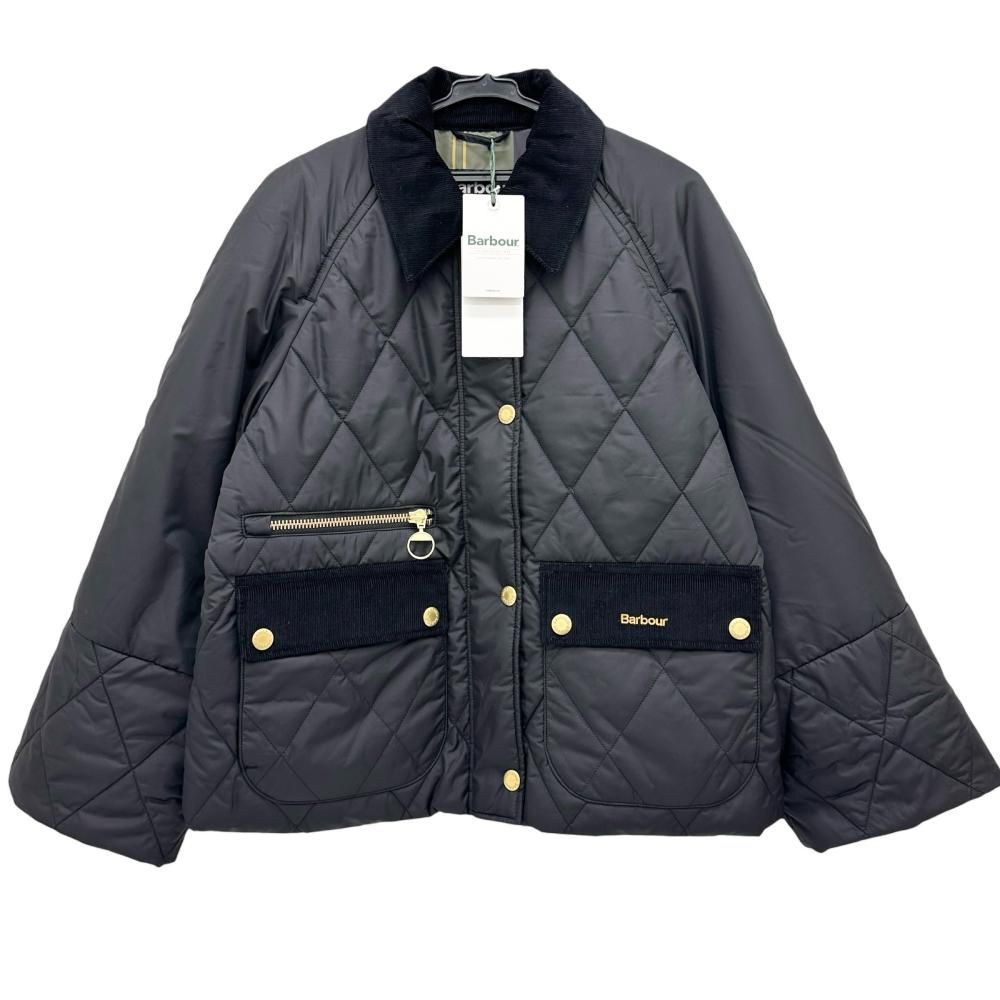 Barbour バブアー ルティングジャケット カバーオール ポリエステル ブラック ゴールド金具 レディース GD