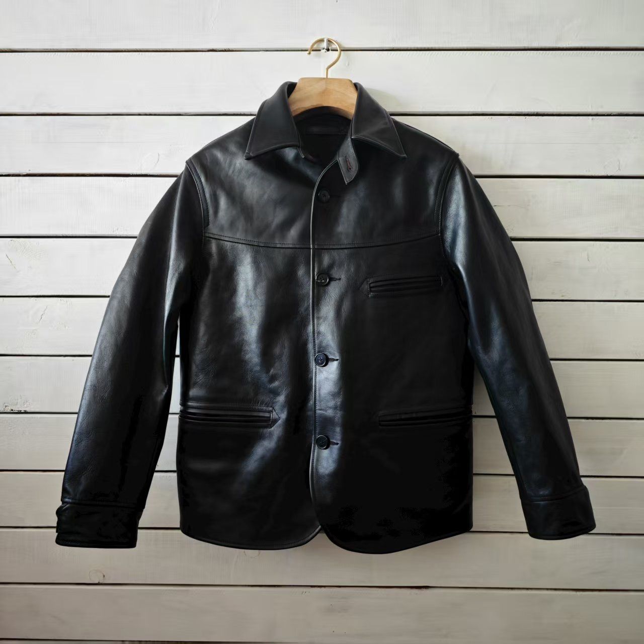 25W新発売　レザーカーコート　茶芯ホースハイド　馬革　レザージャケット 2XL 25W新発売 レザーカーコート 茶芯ホースハイド 馬革 レザージャケット