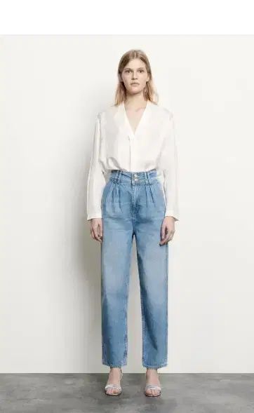 SANDRO サンドロ ピンタック デニム パンツ 38 サイズ