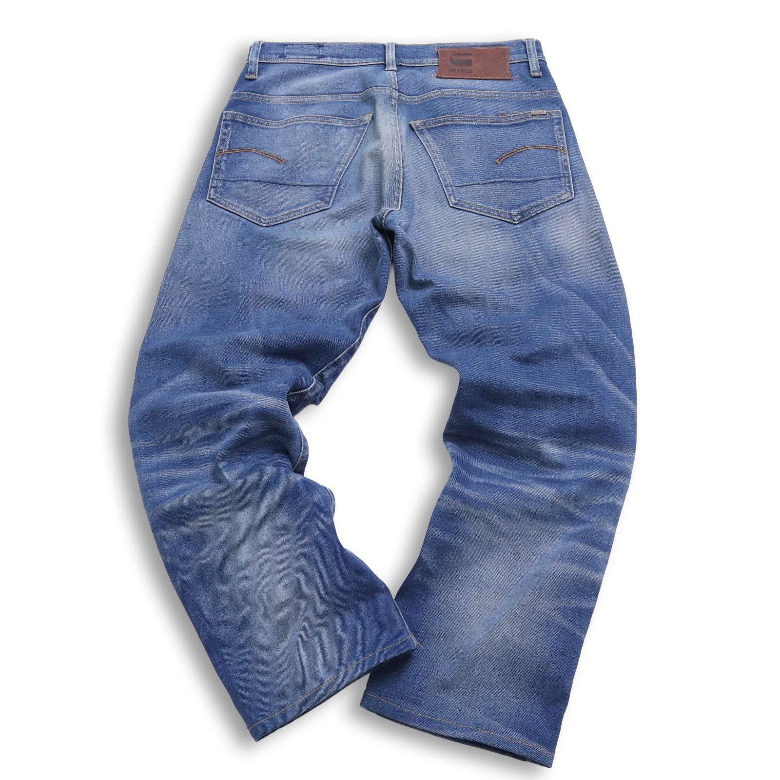 希少 G-Star RAW 3301ストレートデニムインディゴブルーボタンフライ 