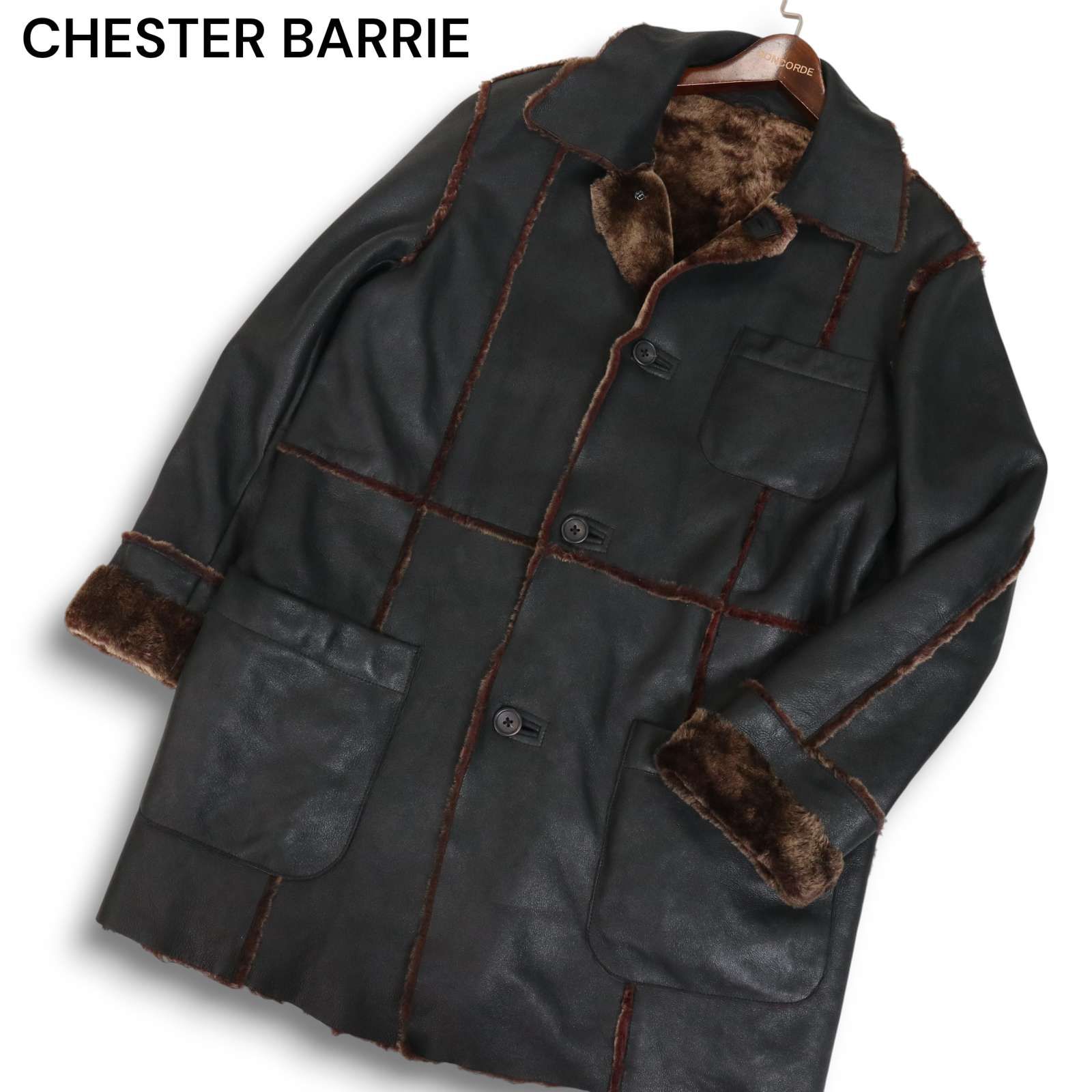 ヴィンテージ シープスキン スエードレザーリアルムートンチェスターコート グレー wip_20011512_8.jpg