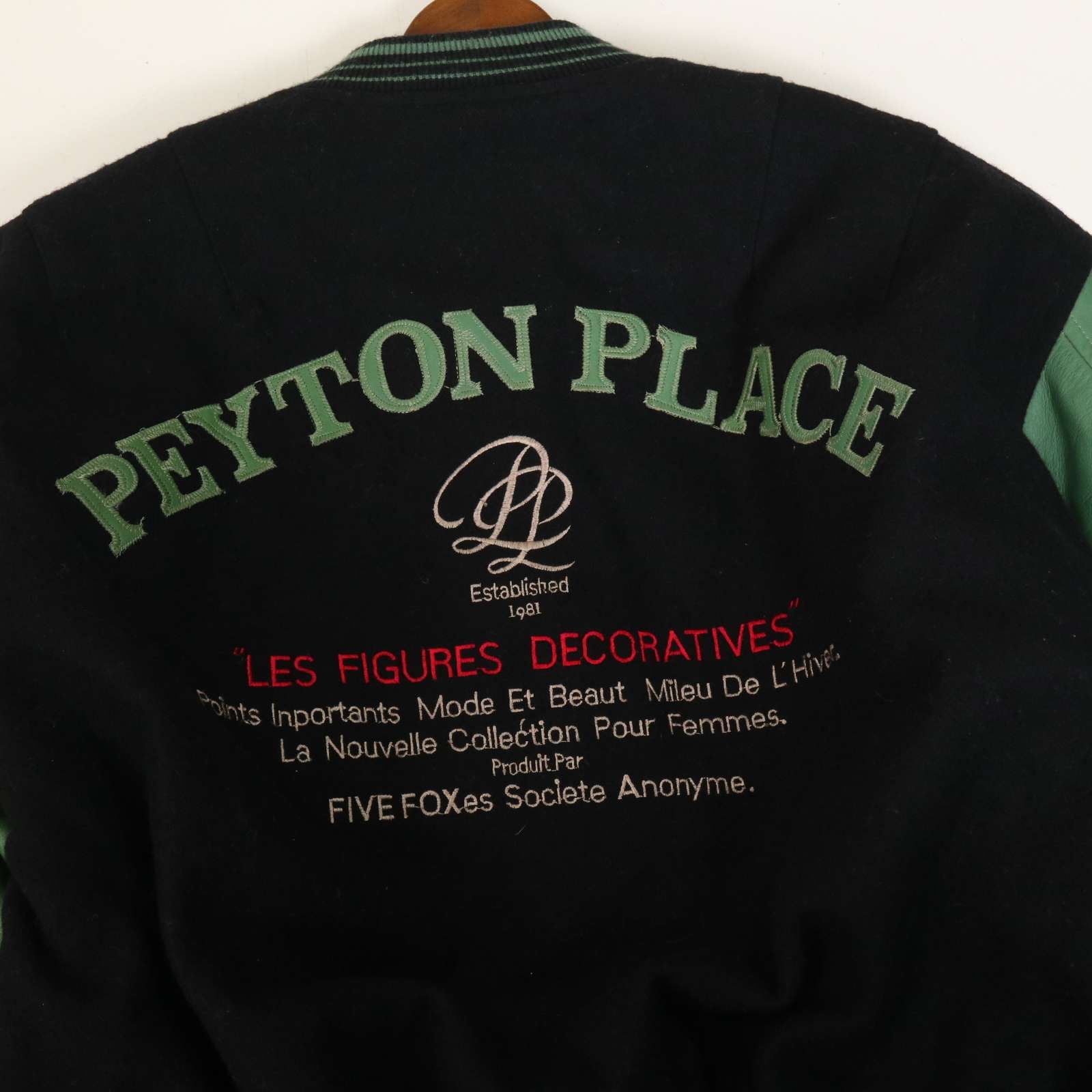 80s~90s☆ PEYTON PLACE ペイトンプレイス 袖革☆ 牛革 レザー
