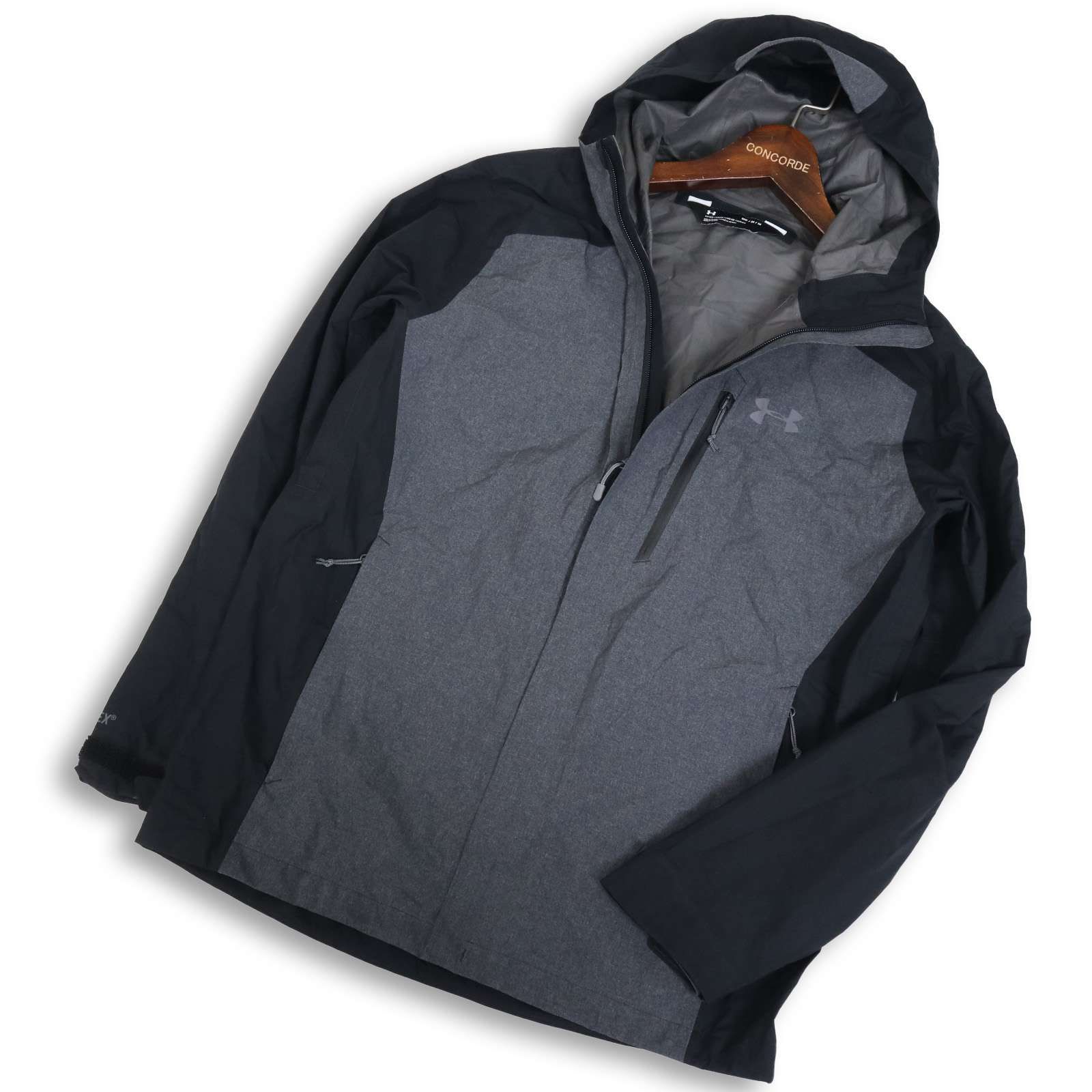 UNDER ARMOUR アンダーアーマー 1306192 通年 GORE TEX ローム パック ライト ジャケット Sz M メンズ 黒 アウトドア