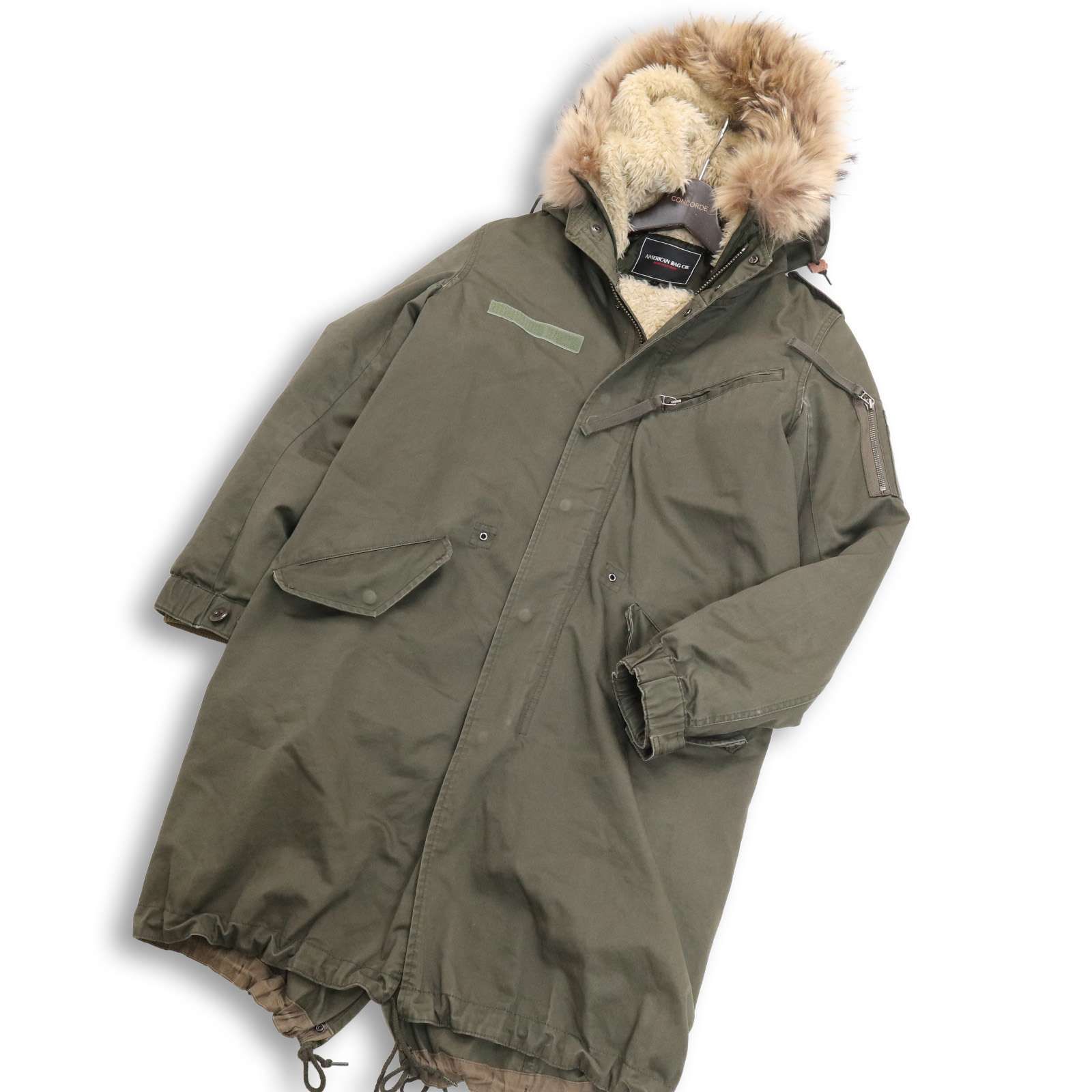 RAG CIE アメリカンラグ シー 秋冬 リアル ファー ボア ライナー M 51 ミリタリー モッズコート Sz 1 メンズ