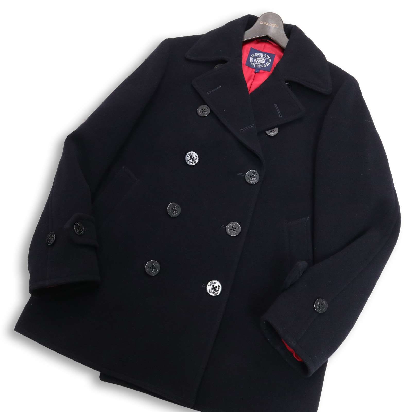 J.PRESS ジェイプレス 秋冬 裏赤☆ メルトン ウール Pコート