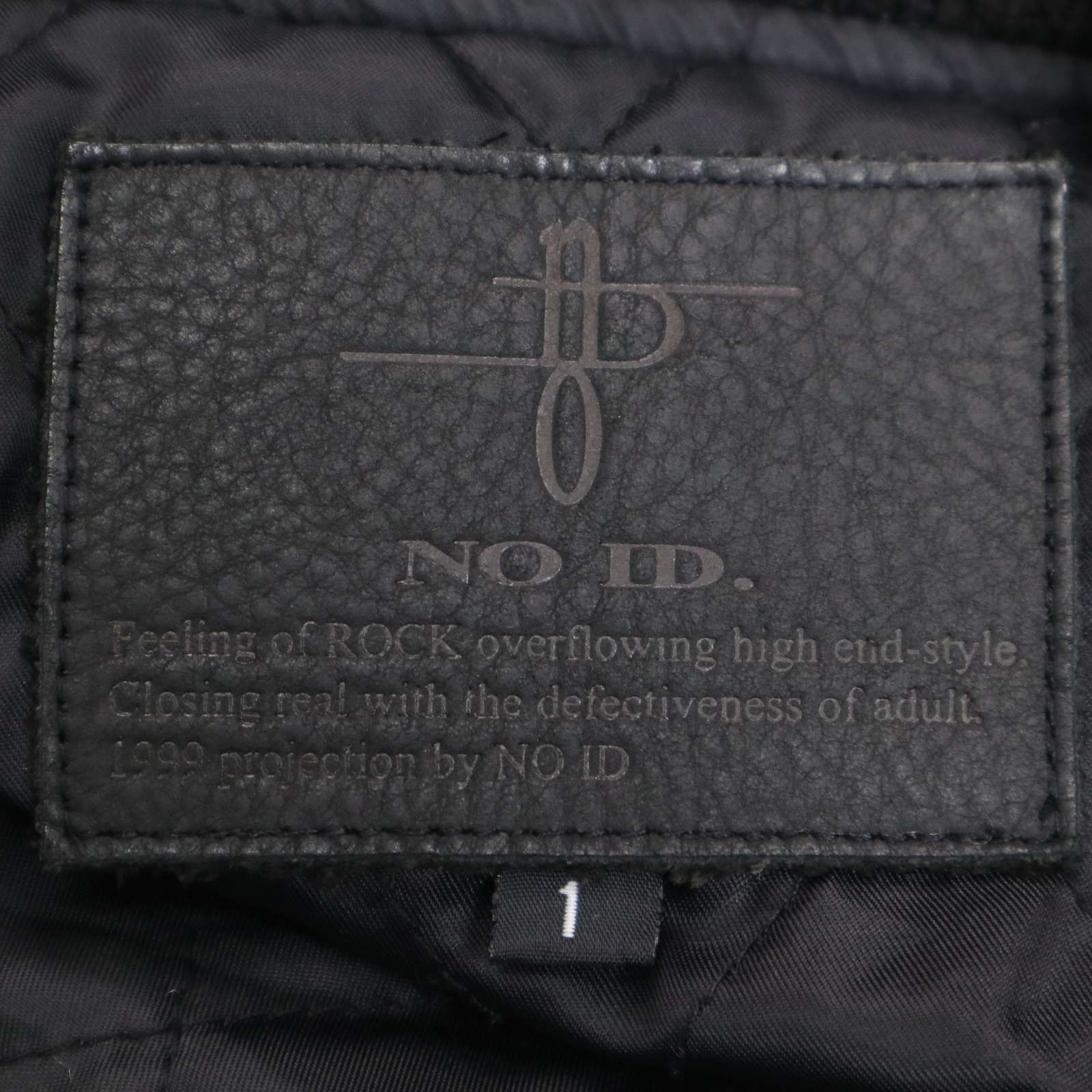 NOID. ノーアイディー 袖革☆ ラム レザー × ウール 中綿 スタジャン 