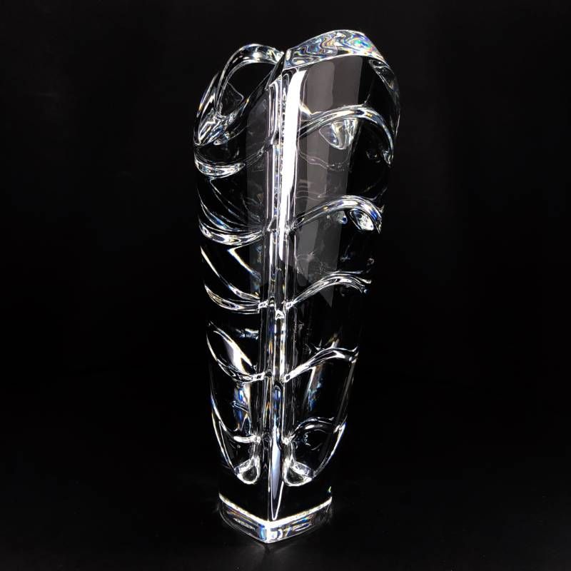 美品・箱付き】Baccarat バカラ／ウェーブ フラワーベース 花瓶