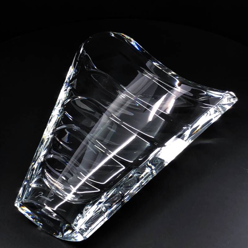 美品・箱付き】Baccarat バカラ／ウェーブ フラワーベース 花瓶