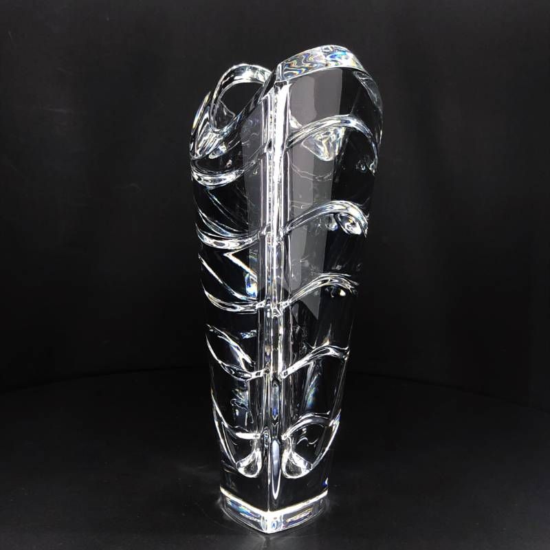 美品・箱付き】Baccarat バカラ／ウェーブ フラワーベース 花瓶 