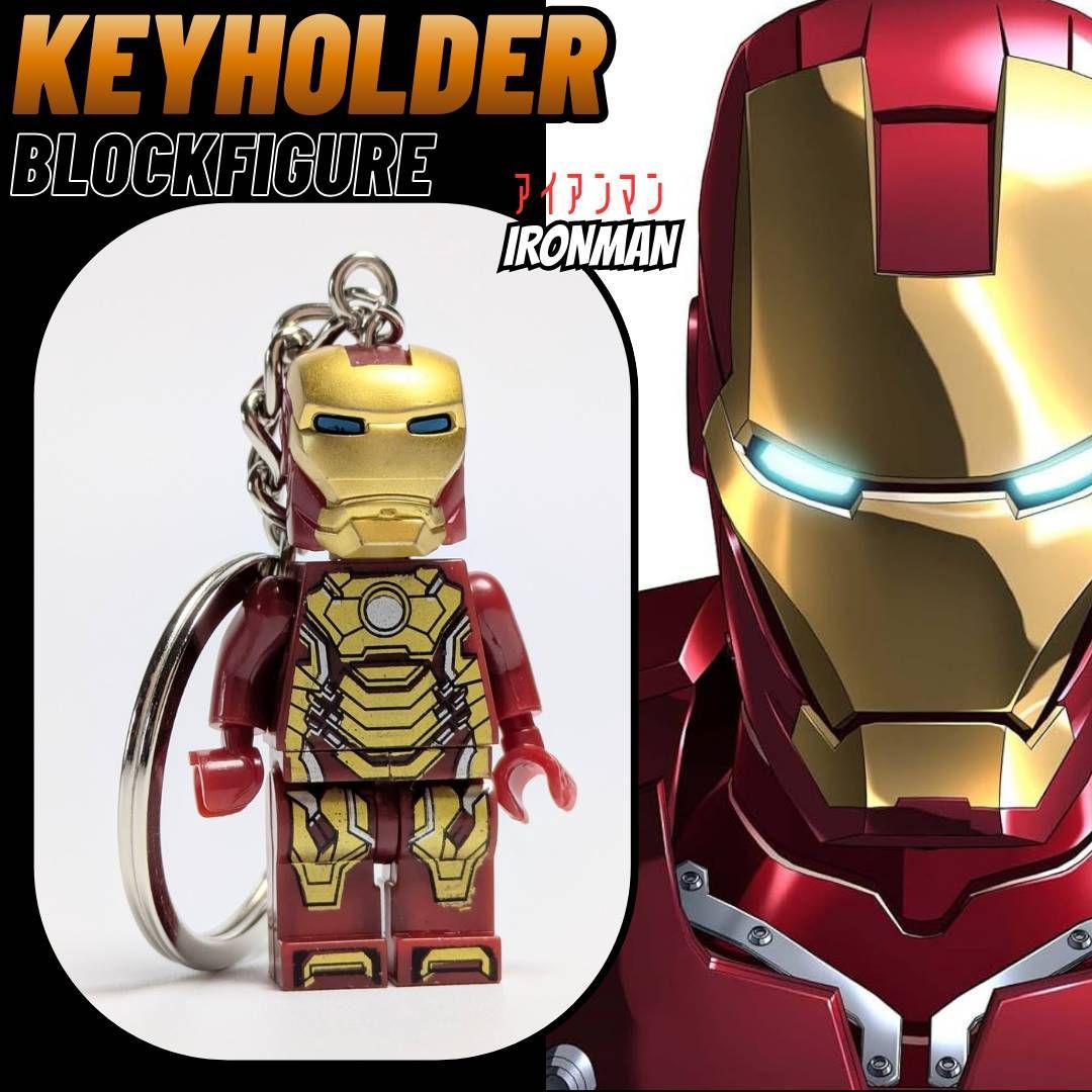 12月下旬再入荷予定！☆ブロックフィギュアキーホルダー☆【 IRONMAN