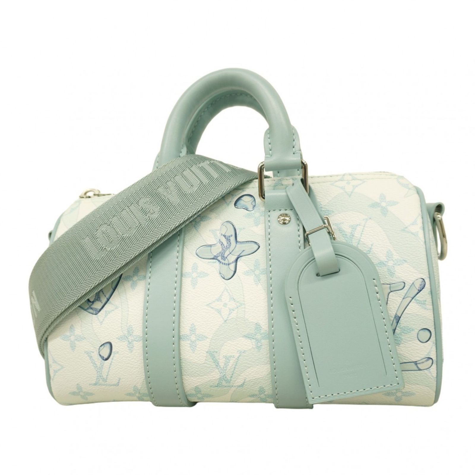 ルイ ヴィトン Louis Vuitton ハンドバッグ モノグラム アクアガーデン キーポルバンドリエール25 M 22527 ホワイト ライトブルー 2 wayバッグメンズ
