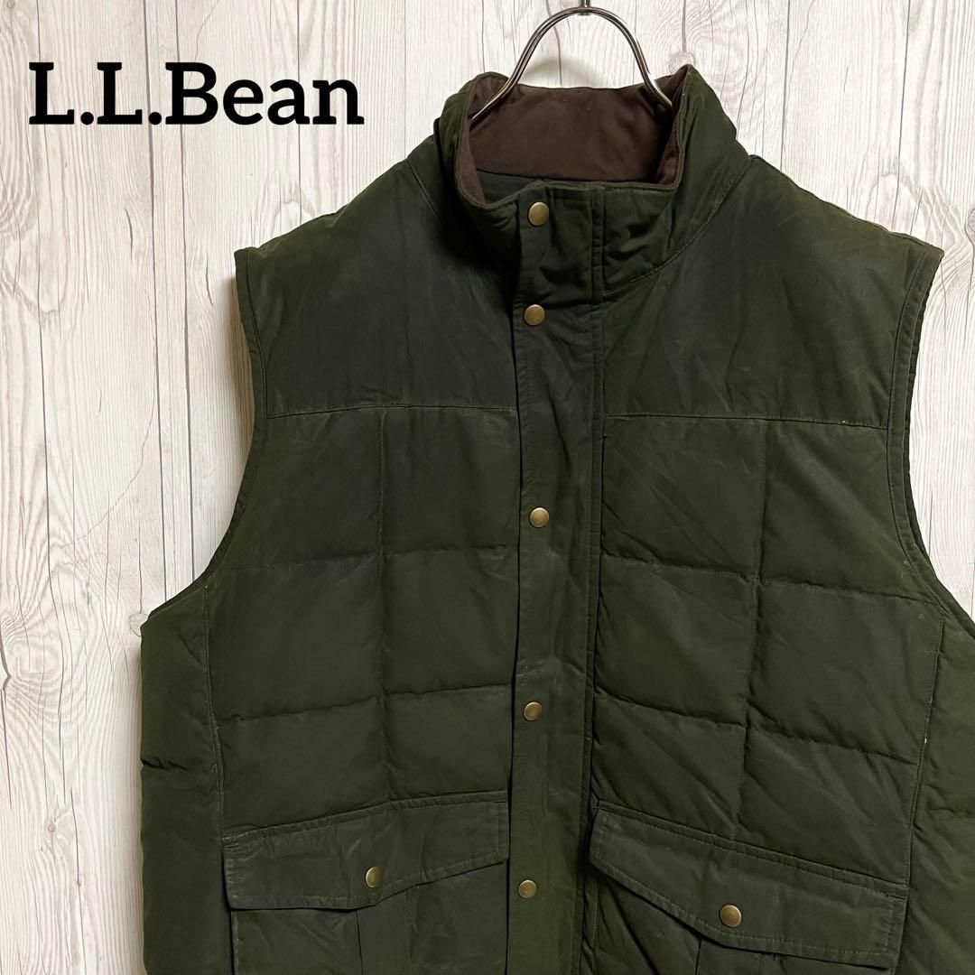 L Bean エルエルビーン ダウンベスト キルティングベスト メンズLサイズ グリーン 緑みどり 古着
