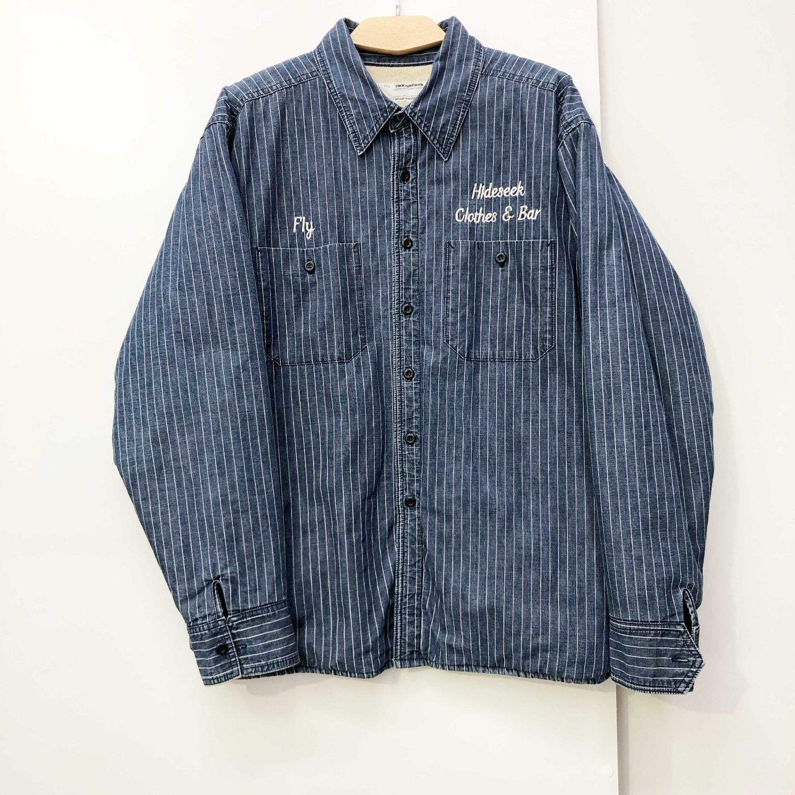 ハイドアンドシーク シャツジャケット Hide and Seek ハイドアンドシーク ボア シャツ ジャケット ストライプ