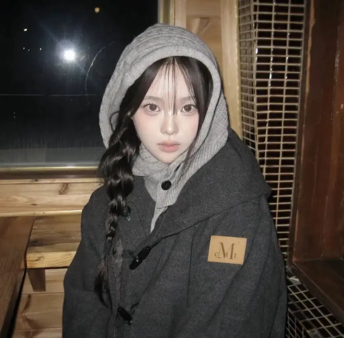 MUCENT ムセント レン ダッフル フラップ フード ショート コート ユニセックス