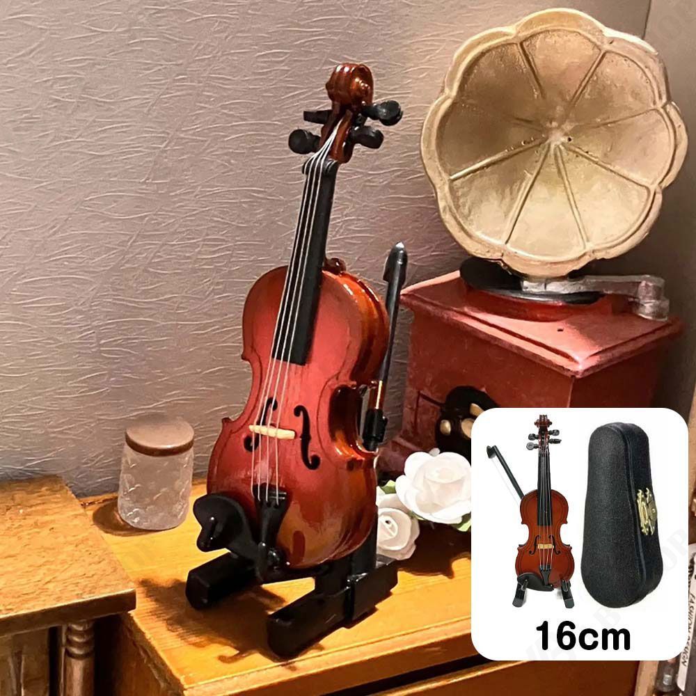 HOT，定番人気 mini楽器 【16cm】バイオリン モデル  微小置物 1/4  1/3 miniモデル 置物 箱付き その他