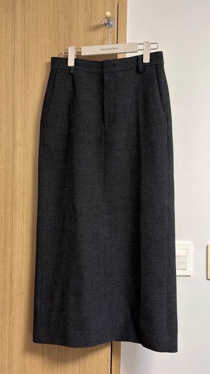 FACADE PATTERN ファサードパターン ツイル マキシ スカート チャコール s