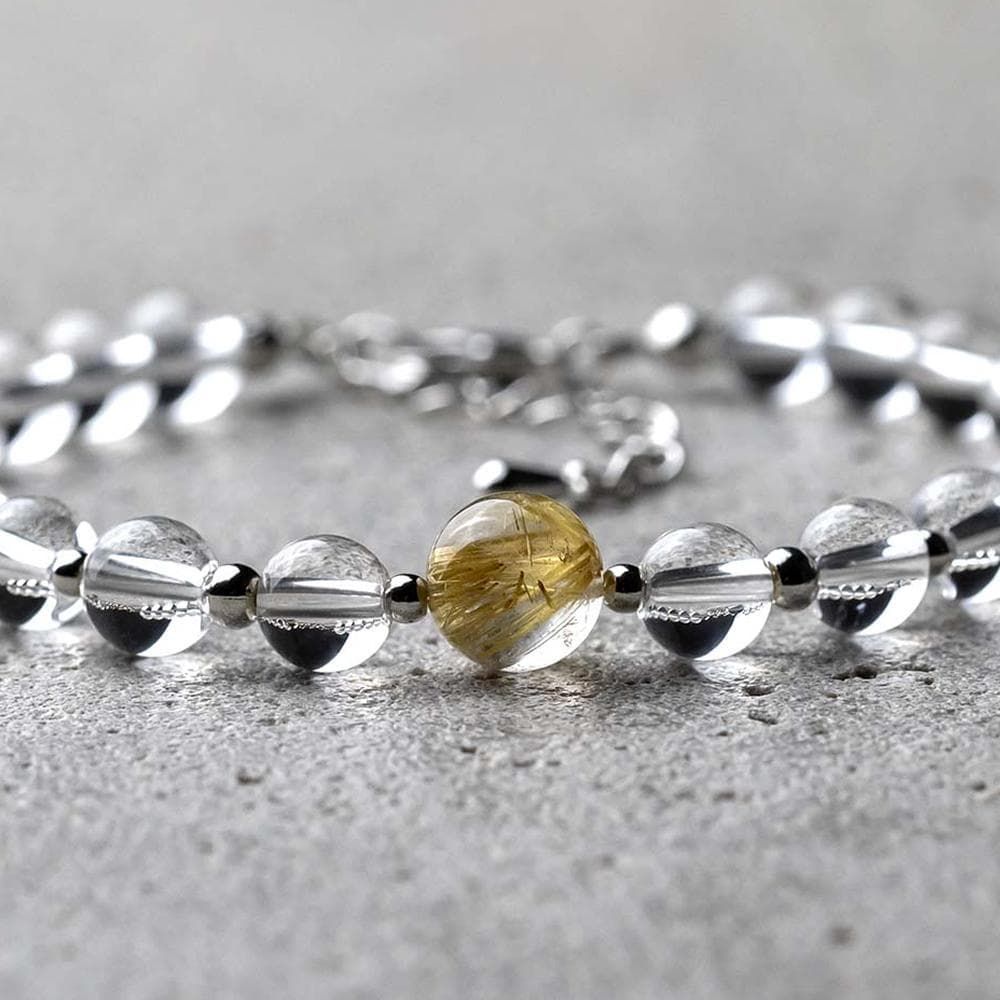 ルチルクォーツ☆ 高品質 ルチルクォーツ8mm / 天然水晶6mm 天然石アクセサリー お守り