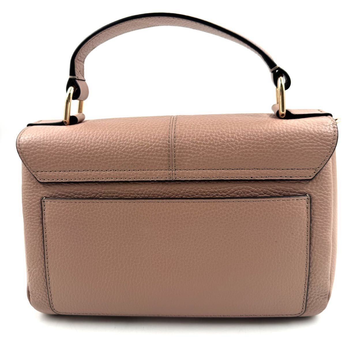美品 FURLA フルラ ダフネ レザー 2WAYショルダーバッグ ネイビー 
