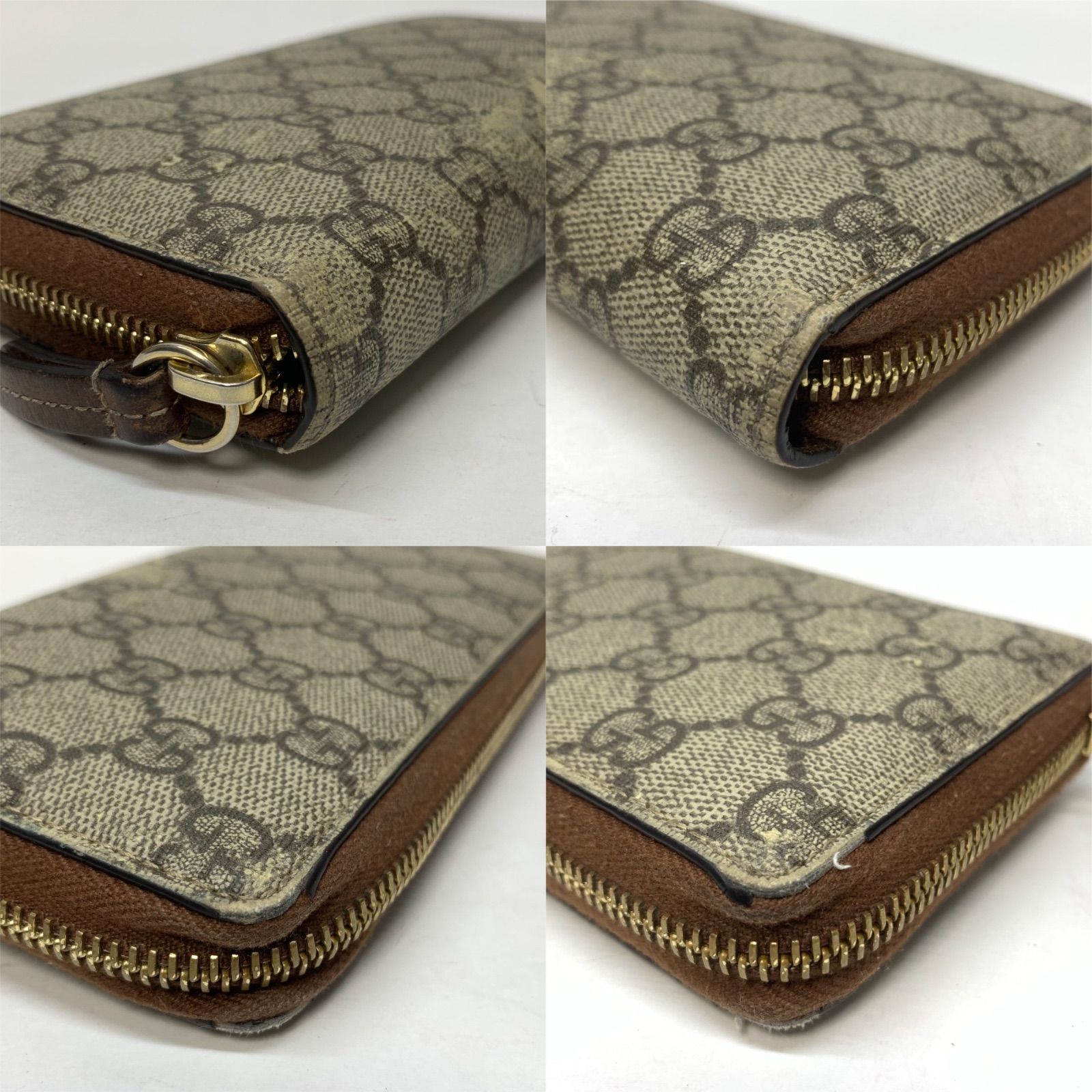 GUCCI グッチ GGスプリーム 長財布 ラウンドファスナー 中古 GUCCI（グッチ） ラウンドファスナー L字ファスナー スネーク 長財布