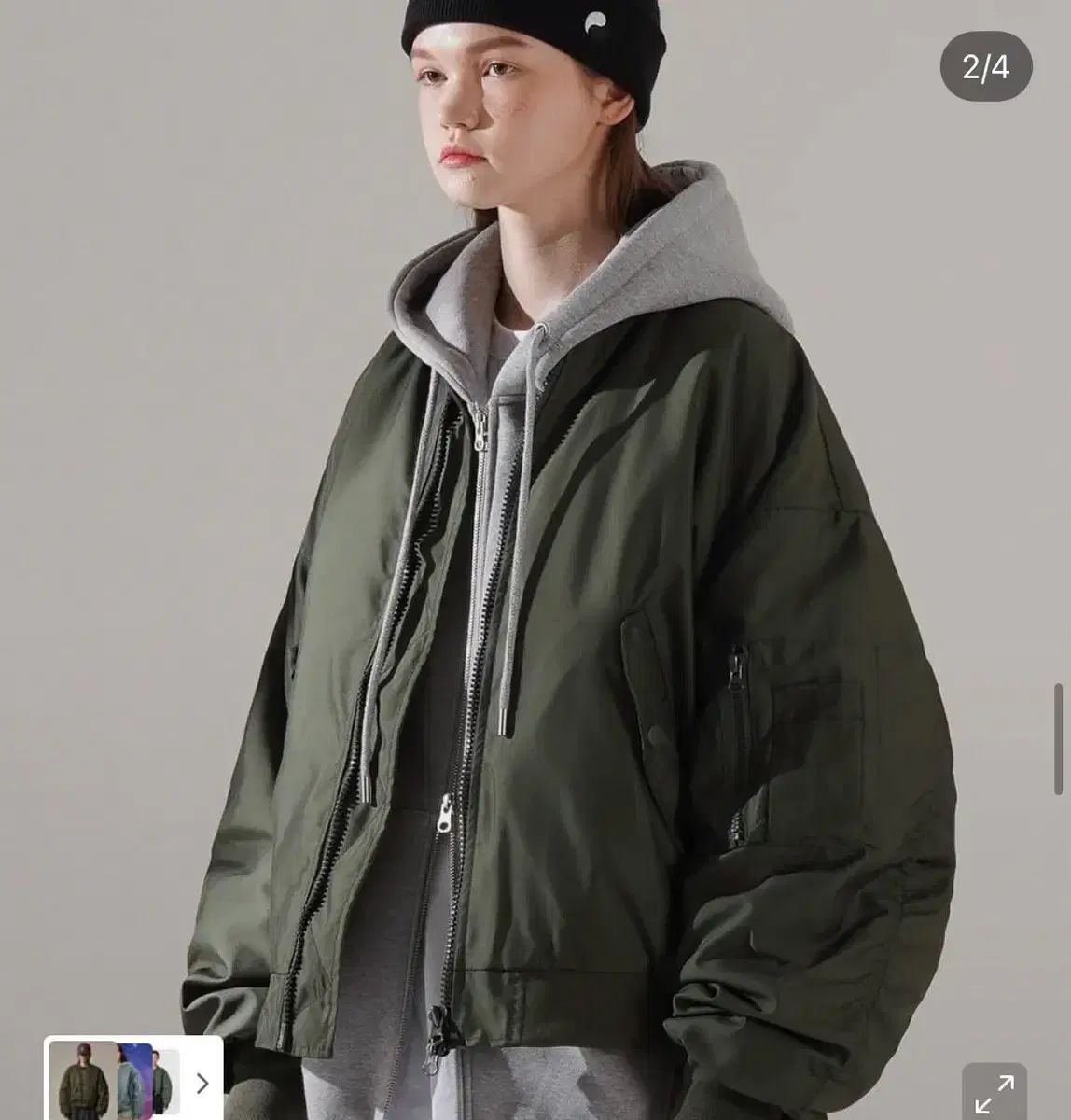 ファー付きパイロットジャンパー カーキ