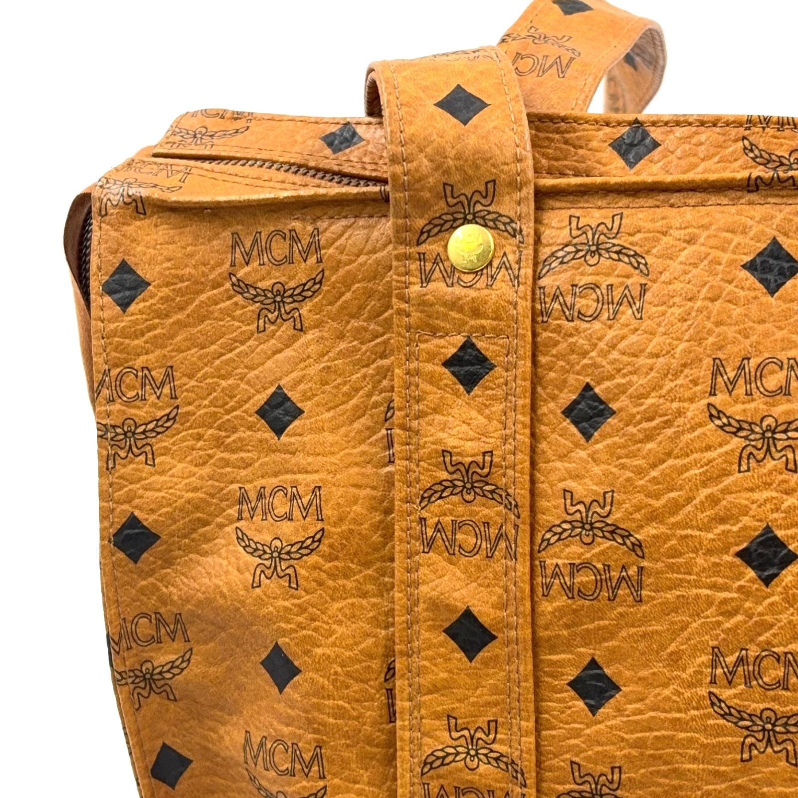 MCM ヴィセトス柄 PVC ブラウン トートバッグ ゴールド - メルカリ