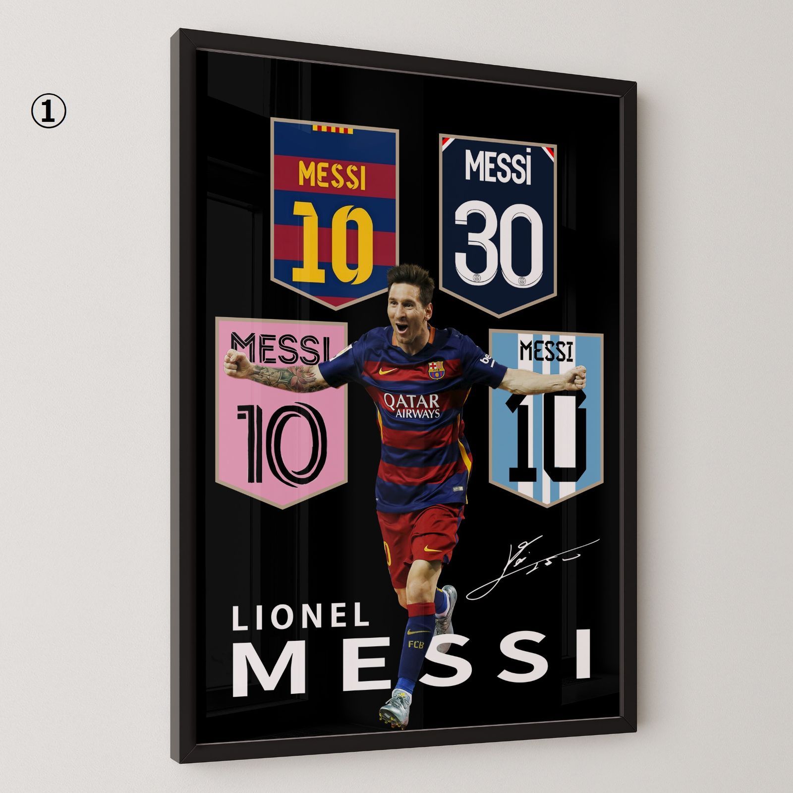 4種類 リオネル・メッシ Lionel Messi ポスター A4サイズ 歴代