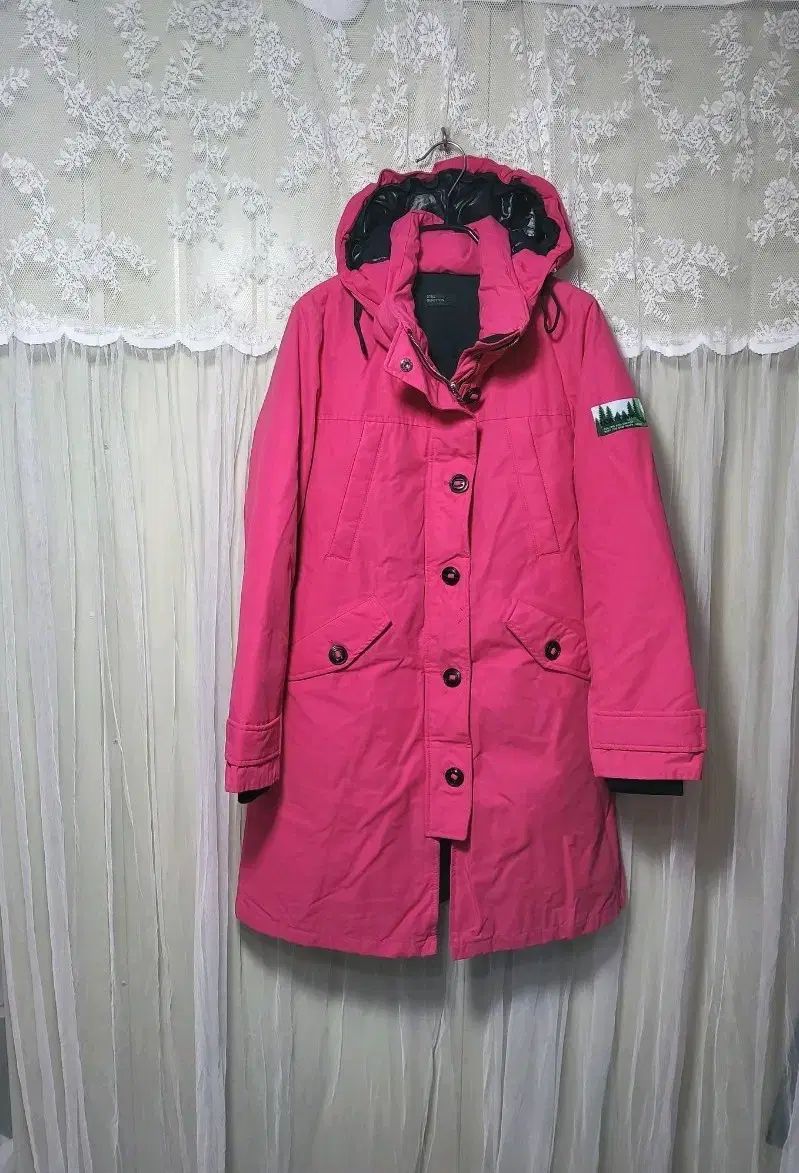 ベネトン 2024 ホットピンク ダウンジャケット ロング丈 2025年最新