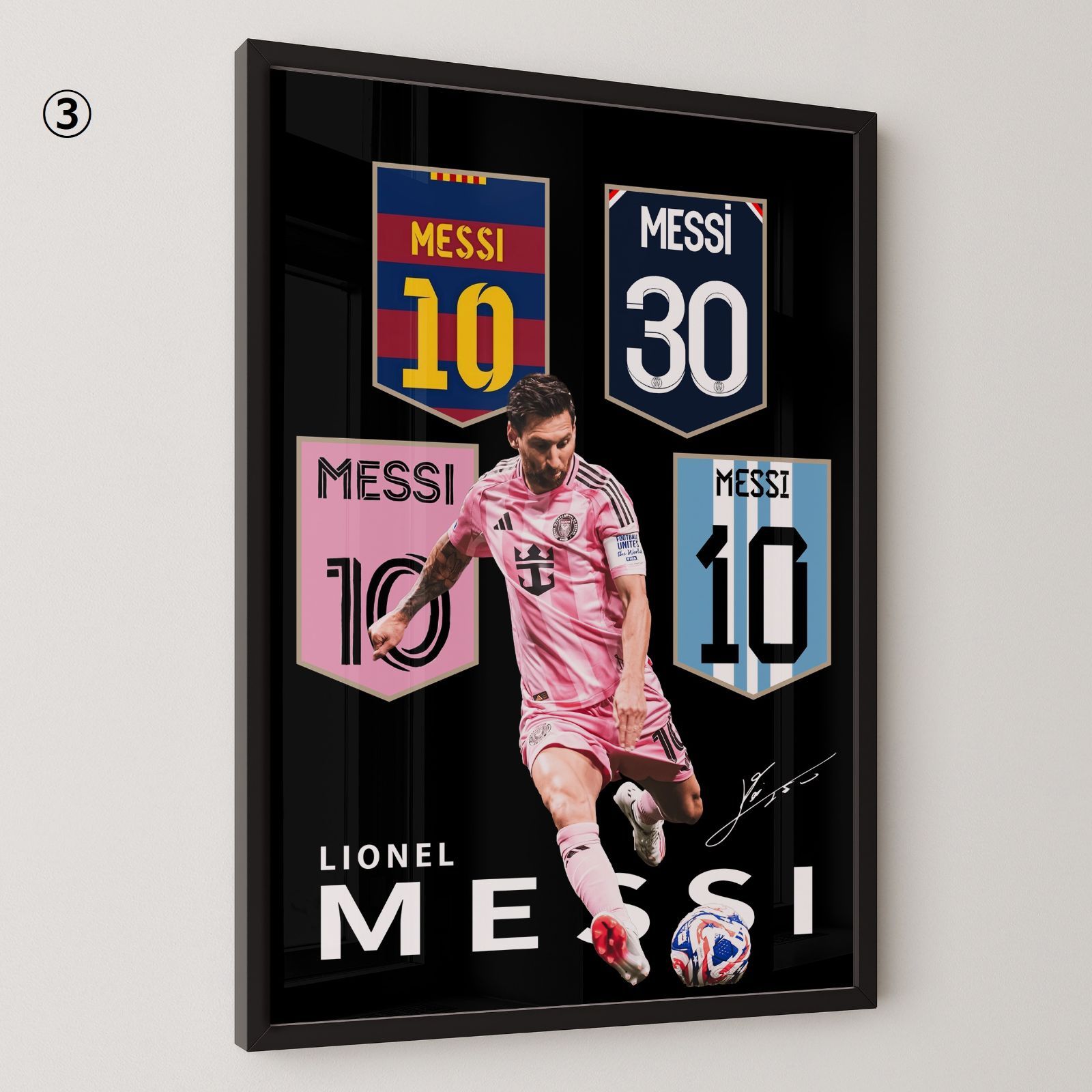 4種類 セット リオネル・メッシ Lionel Messi ポスター A4サイズ 歴代