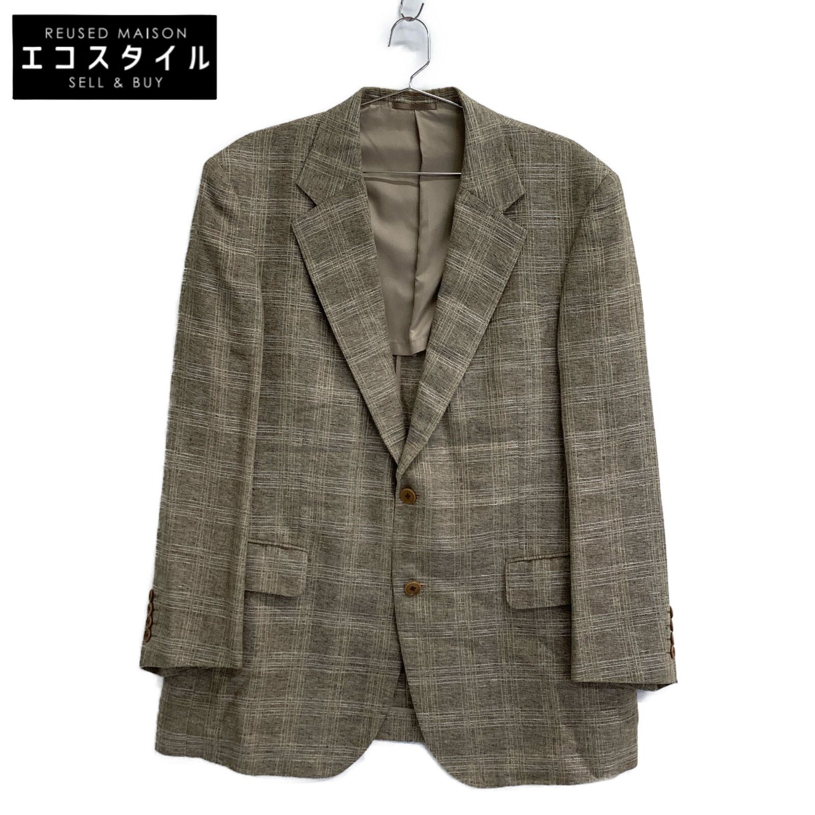 BURBERRY LONDON バーバリーロンドン BBE81-435-44 ﾍﾞｰｼﾞｭ ﾘﾈﾝｳｰﾙ ﾁｪｯｸ