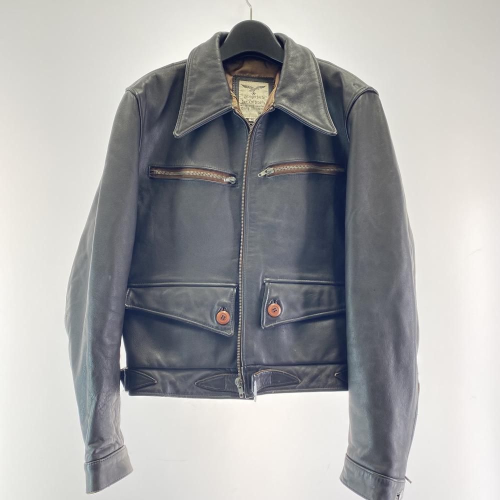 ドイツ空軍 サムズミリタリヤ製 レザージャケット サイズ40 ブラウン ジップ破損 ライナー破れ有 17