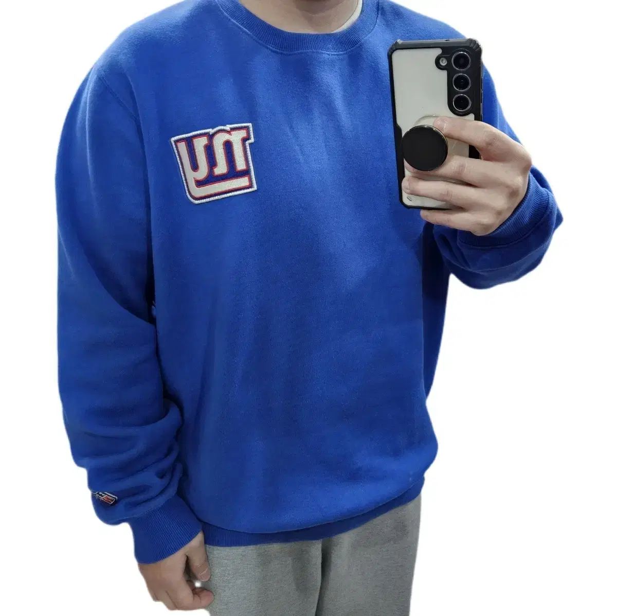 L NFL NEW YORK ジァイアンツ 起毛 オーバーサイズ スウェット ブルー