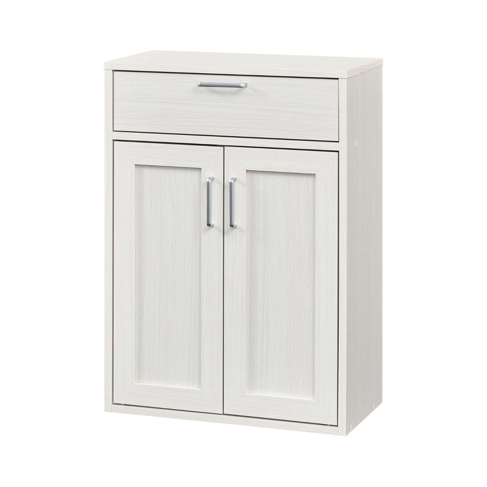 白木目 ホワイト ベーシックデザイン 一人暮らしの部屋や狭いスペースにぴったりサイズ 同シリーズで 自由自在 幅56.6×奥行29.5×高さ80 cm キッチン収納 FUL- 食器棚 キャビネット フルニコ 白井産業