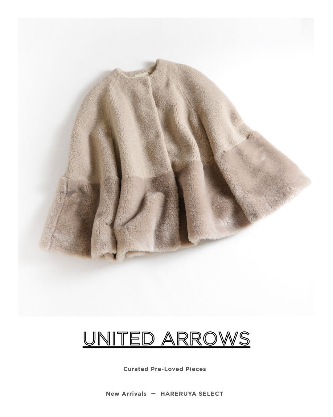 935y*美品 ユナイテッドアローズ UNITED ARROWS ボア マントコート