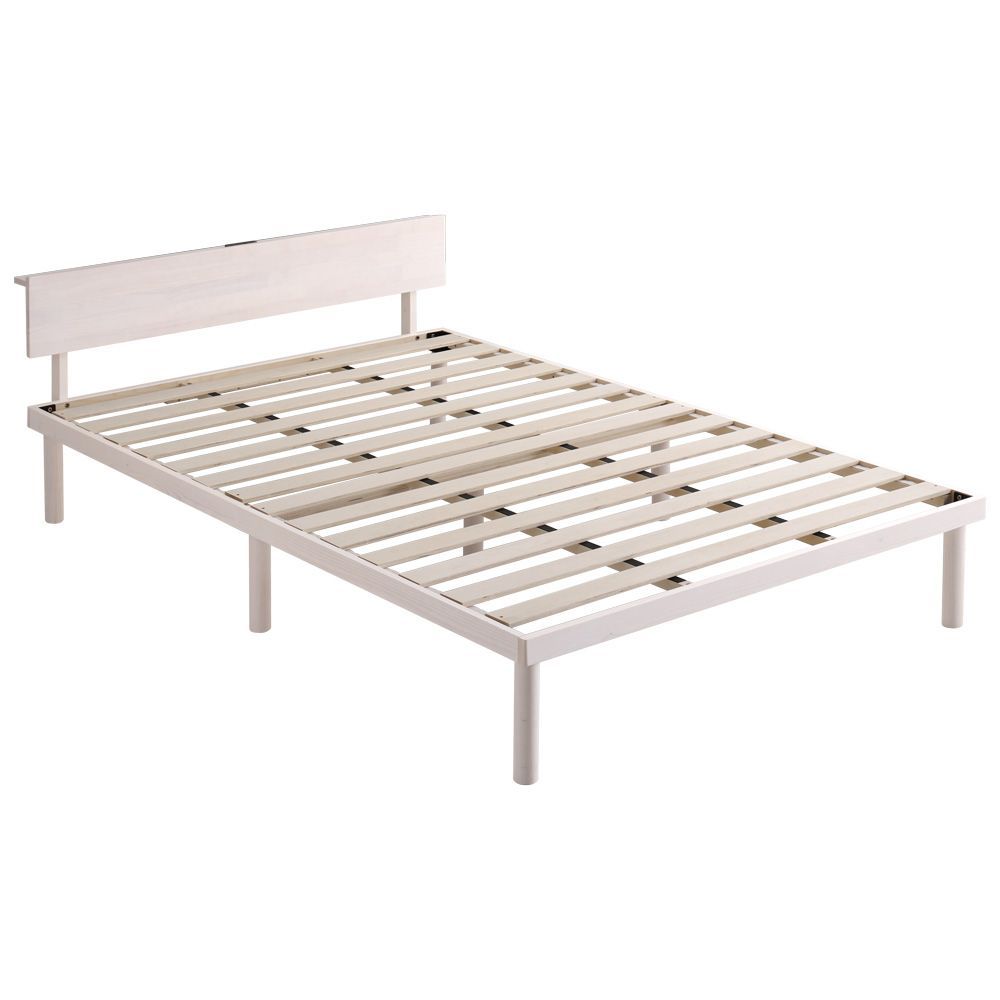 宮セット】パイン材高さ2段階調整脚付きすのこベッド(ダブル) ASP-HP